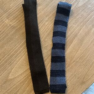 Polo by Ralph Lauren Black and Blue Knitted Ties